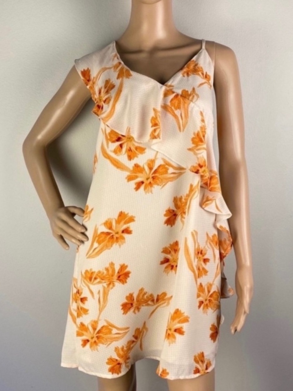 COLLECTIVE CONCEPTS FLORAL PRINT RUFFLE MINI DRESS - Picture 2 of 7